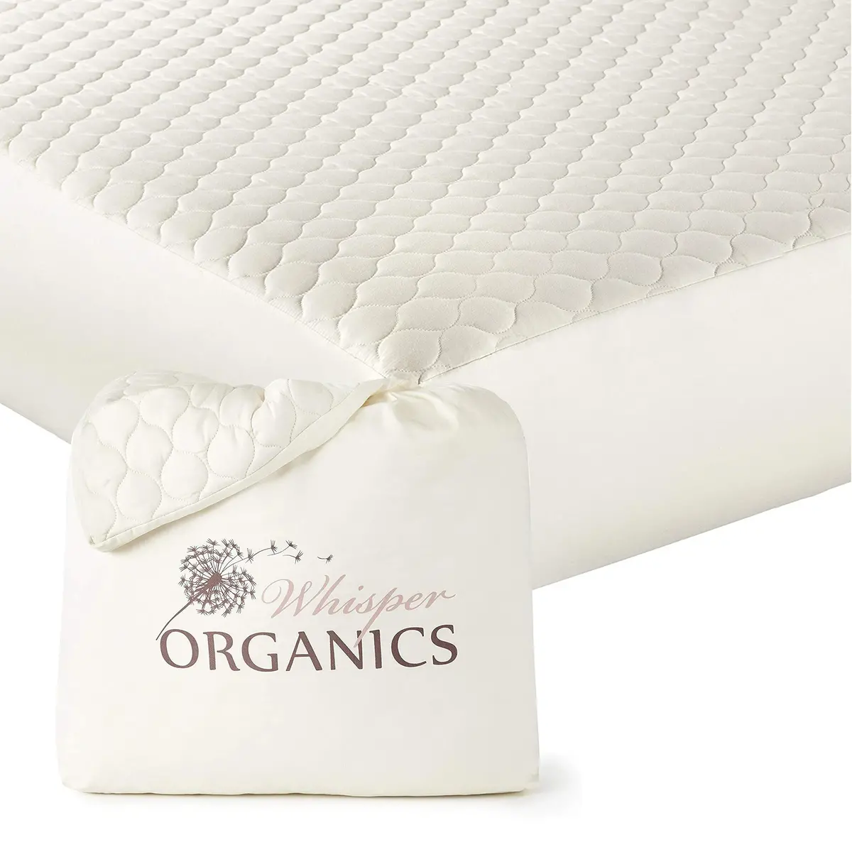 Whisper Organics Organic Cotton Quilted Mattress Pad Protector 1