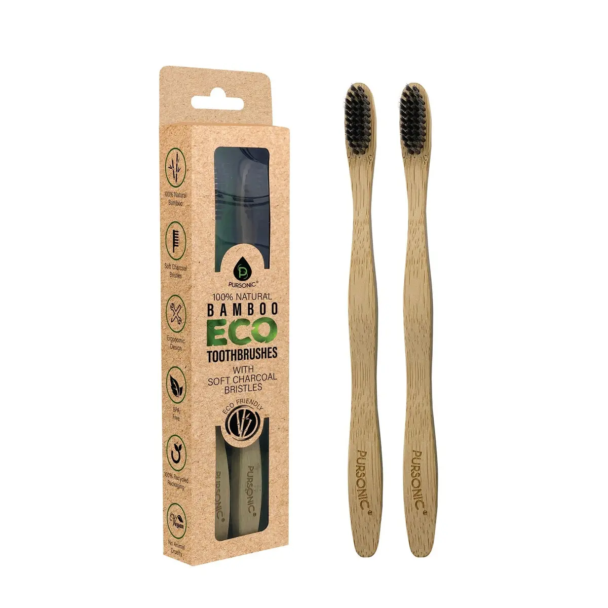 Pursonic 100% Natural Bamboo Toothbrush 1