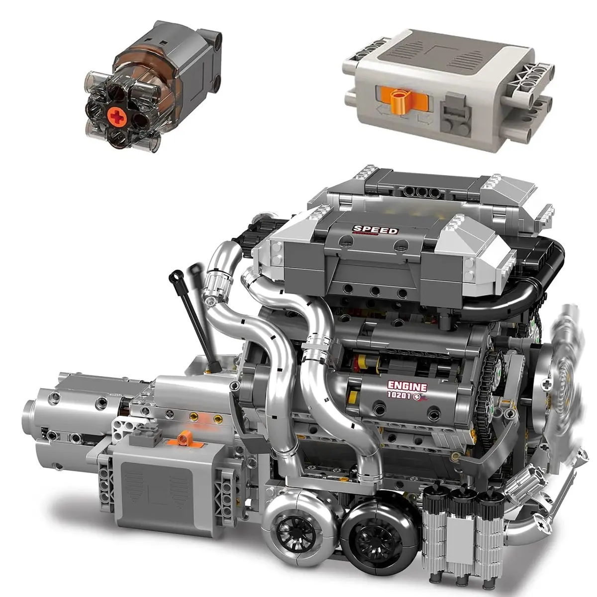 Mould King 8.0L W16 Quad Turbo Engine - 2024Pcs 1