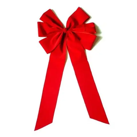 14" X 28" Red Velvet 6-Loop Christmas Bow 1
