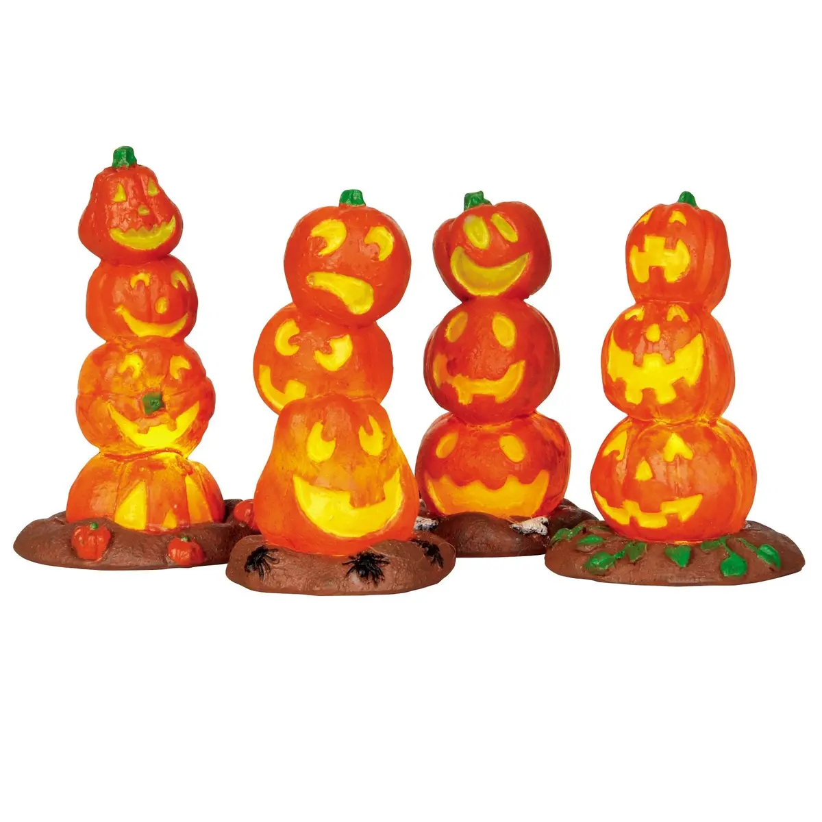 Lemax Spooky Town Light-Up Pumpkin Stack, Set Of 4 #34623 1