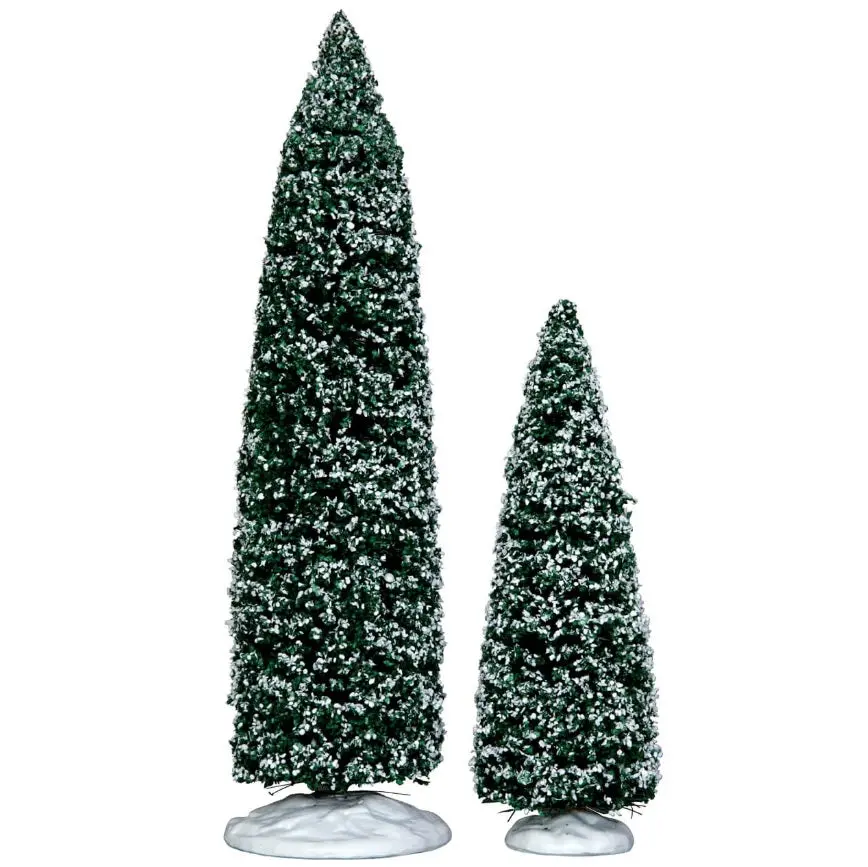 Lemax General Collectibles: Snowy Juniper Tree, Large & Medium, Set Of 2 #34664 1