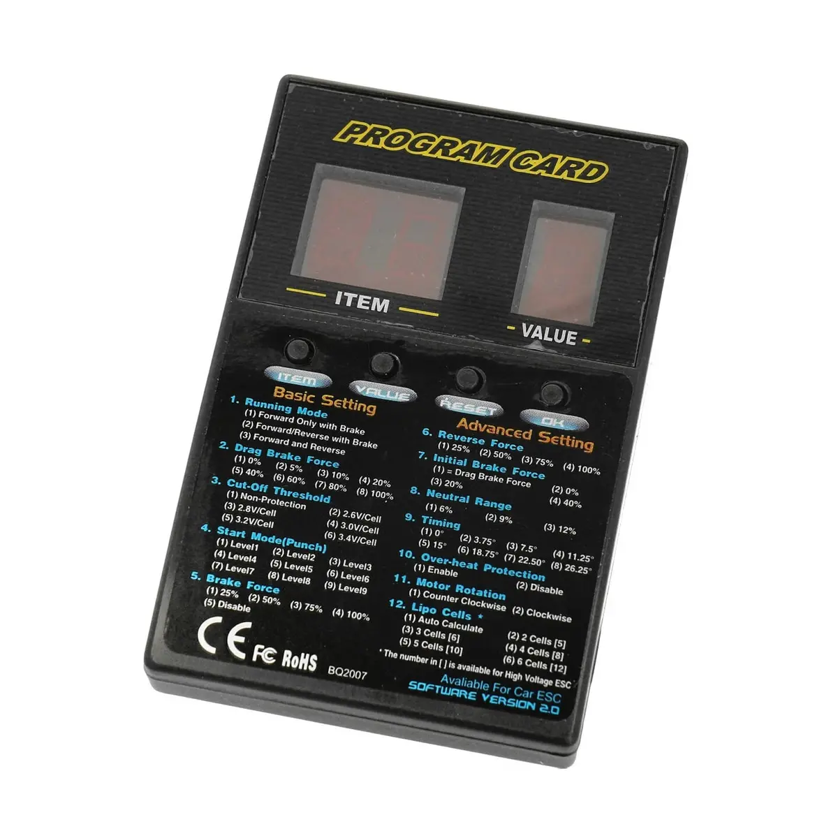 11318 1/10 Brushless Program Card-C-V1 1
