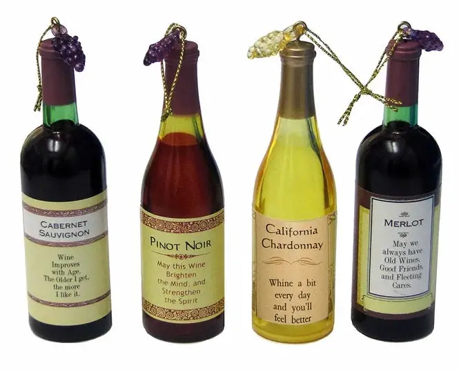 4" Acrylic Wine Bottle Ornament 1