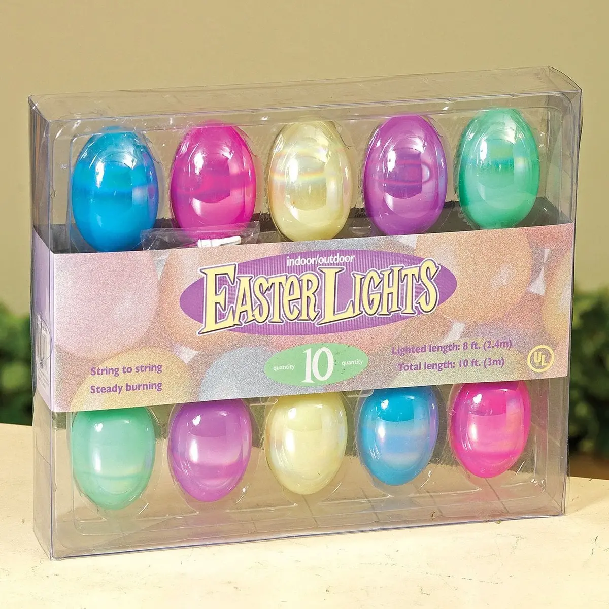 Set Of 10 Pearlized Easter Egg String Lights 1