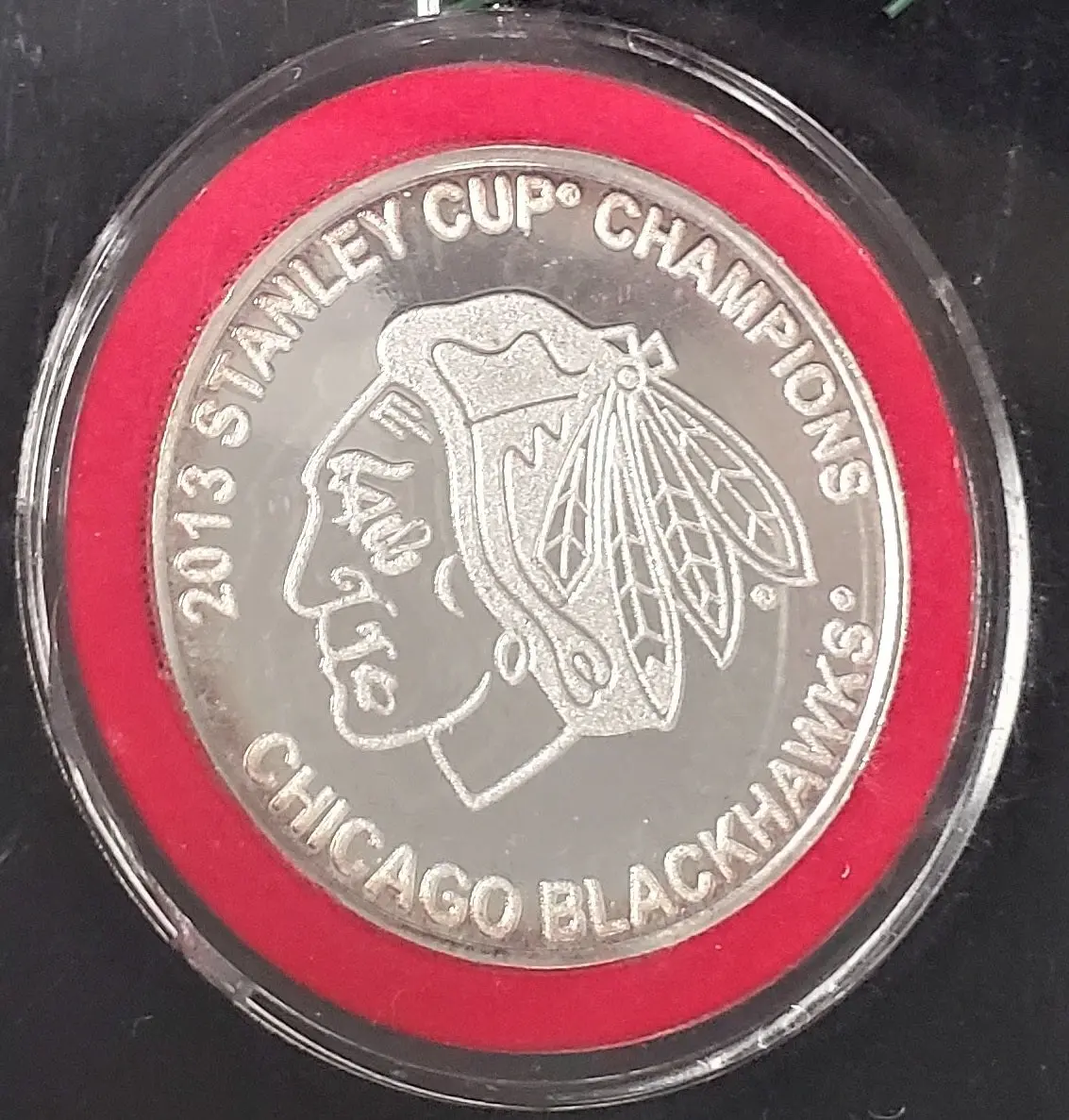 Highland Mint Chicago Blackhawks 2013 Stanley Cup Champions Silver Coin Ornament 1