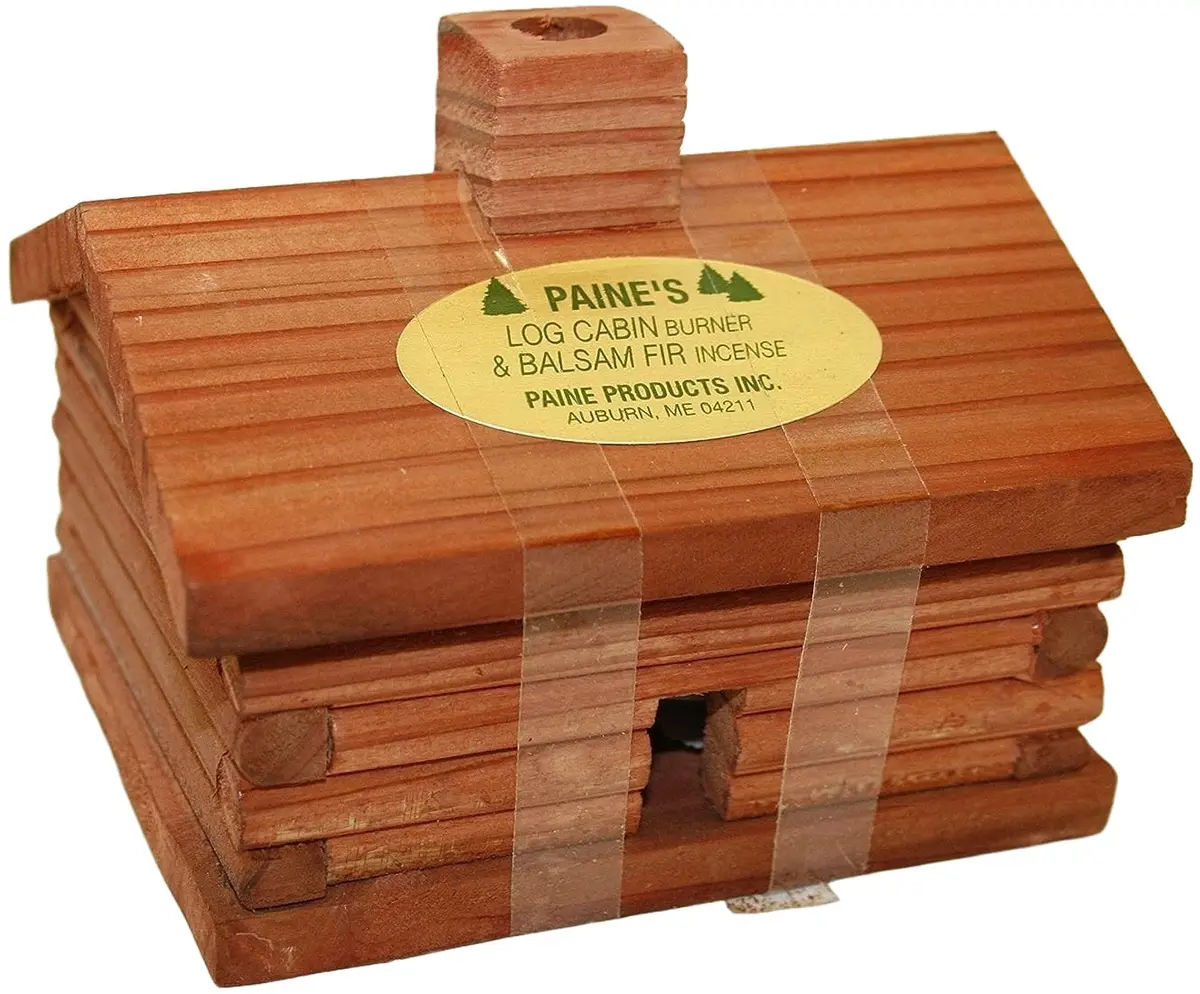 Large Log Cabin Incense Burner With 10 Pieces Of Balsam Fir Incense Logs 1
