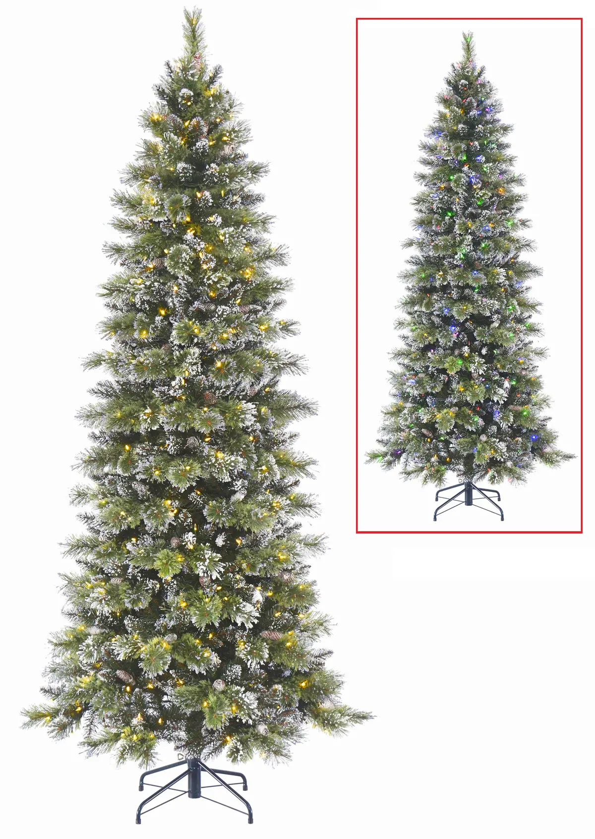 Crystal Elegance Pine Slim Dual Color Led Powerconnect™ Pre-Lit Artificial Christmas Tree 1