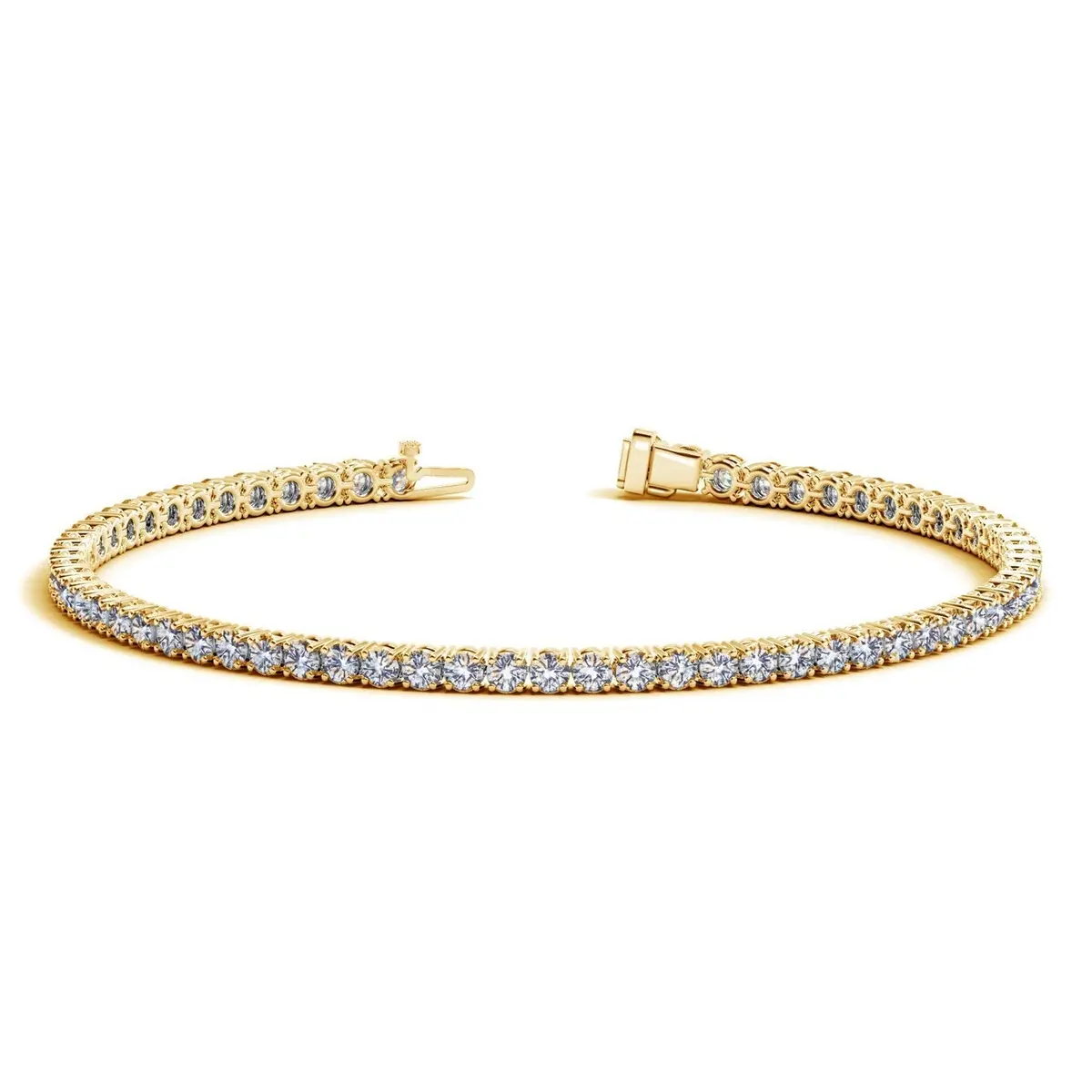 Lab Grown Round Diamond Tennis Bracelet In 14K Yellow Gold (3 Cctw F/G  Vs2/Si1) 1