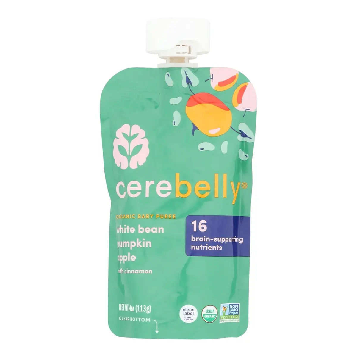 Cerebelly Organic White Bean Pumpkin Apple Puree For Babies (Case Of 6 - 4 Oz) 1