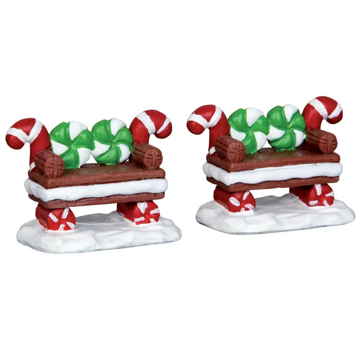 Lemax General Collectibles Accessory: Peppermint Cookie Bench, Set Of 2 #44812 1