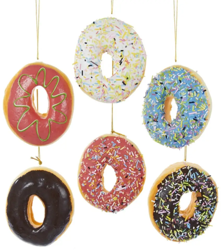 3.9" Frosted Donut Ornament 1