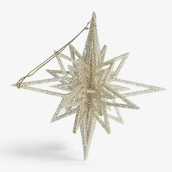 5.5" Nordic Glittered Starburst Ornament 2