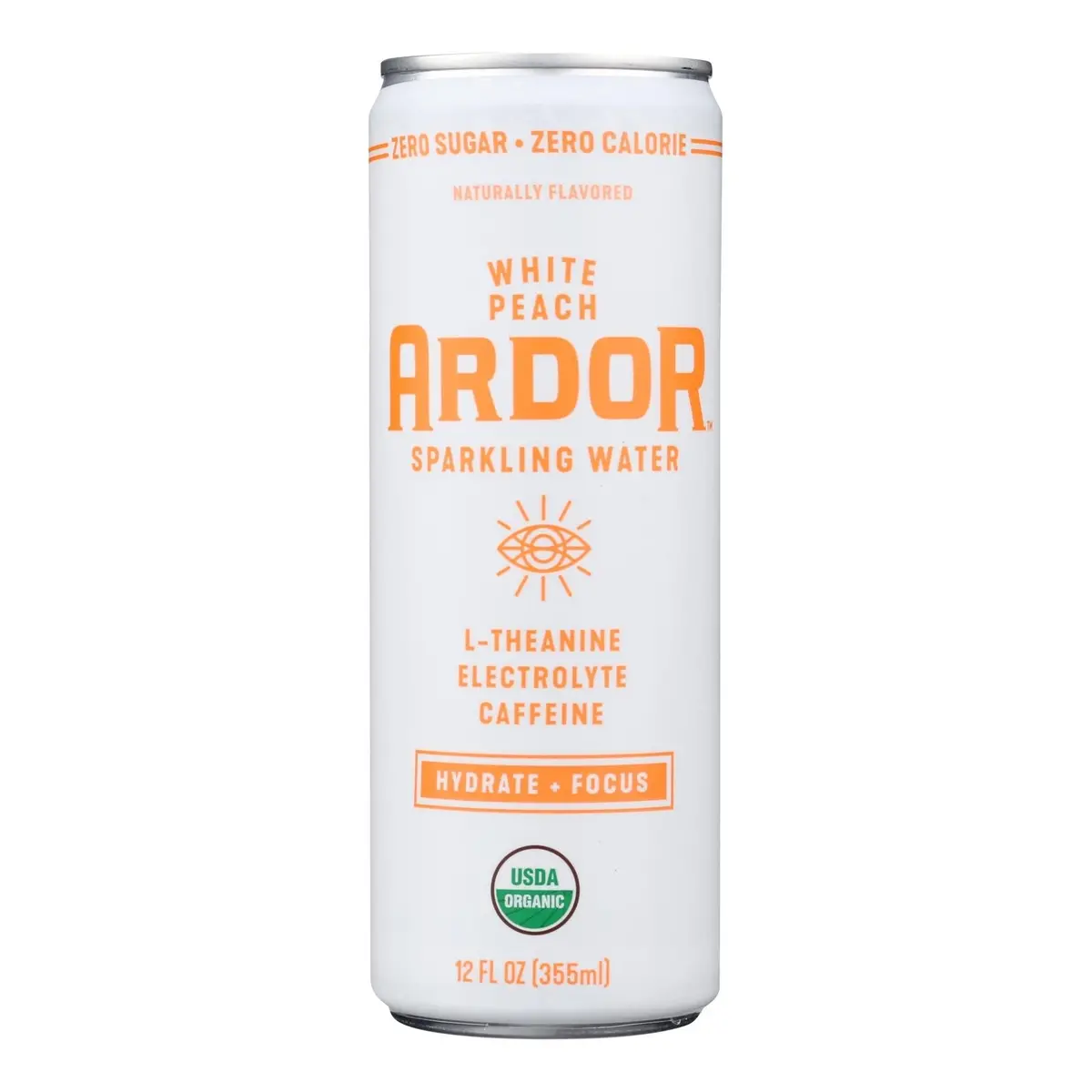 Ardor Sparkling Water - Spk Water Wht Peach Enrg - Case Of 12-12 Fz 1