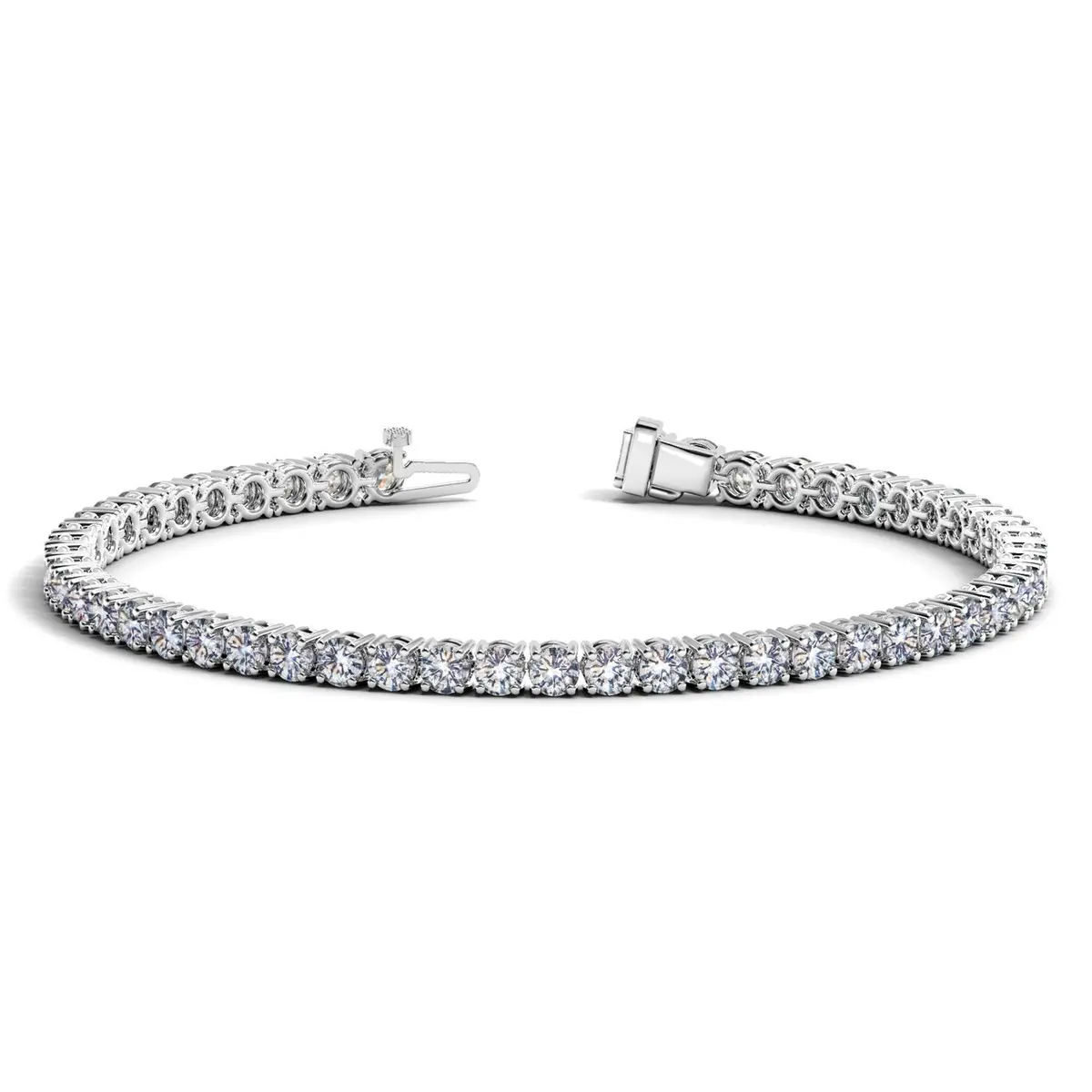Lab Grown Round Diamond Tennis Bracelet In 14K White Gold (6 Cctw F/G  Vs2/Si1) 1