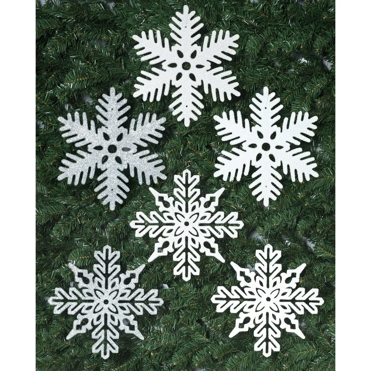 11" Plastic Glitter Snowflake Ornament 1