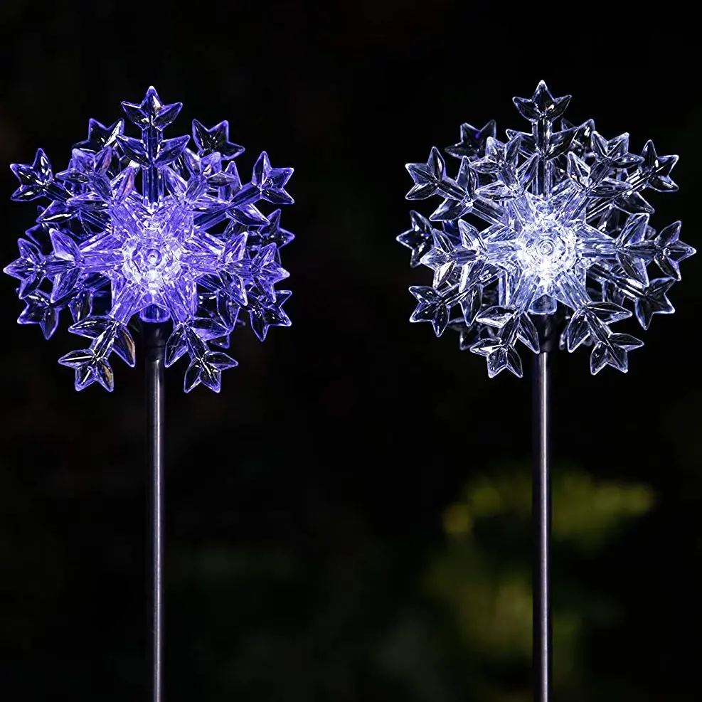 Solar Powered Motion Led Snowflake Garden Light 1