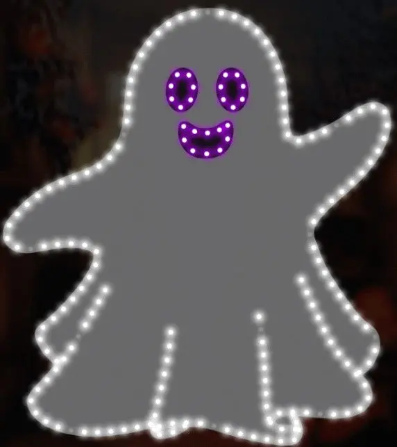 16" Hi-Vibrant Led Happy Ghost Decoration 1