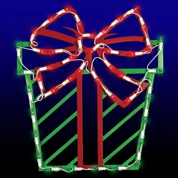 Illuminated Present Window Silhouette 1
