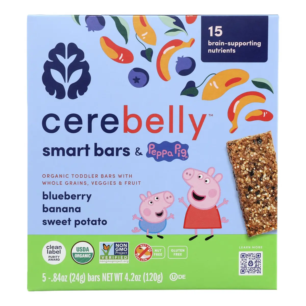 Cerebelly Smart Bar - Delicious Blueberry Purees - Case Of 6 (4.2 Oz Each) 1