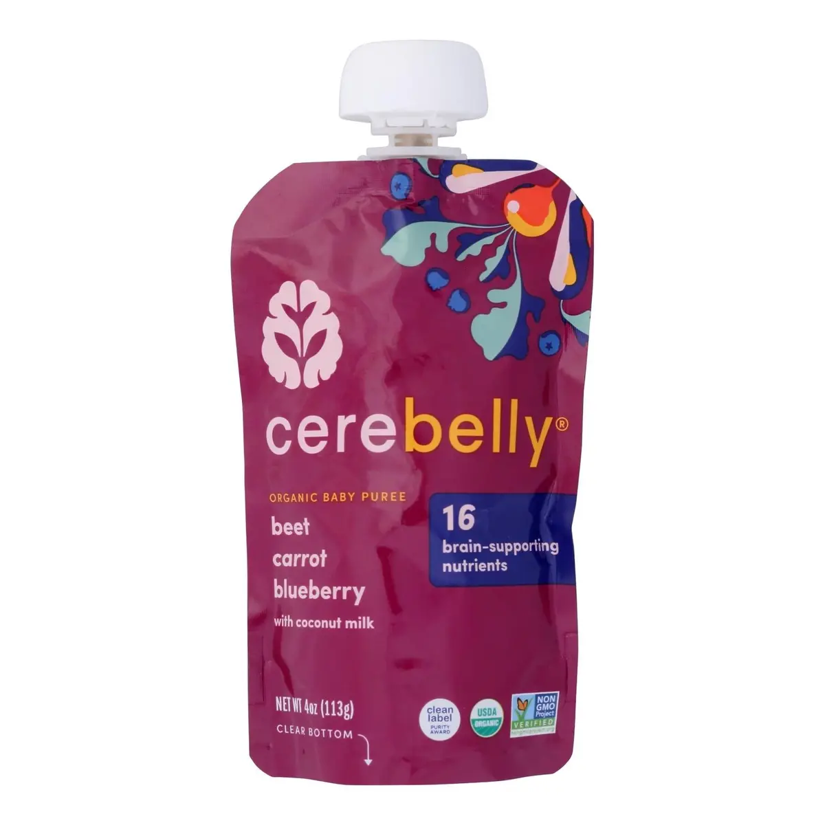 Cerebelly Puree Beet Blueberry - 4 Oz. Pack Of 6 1