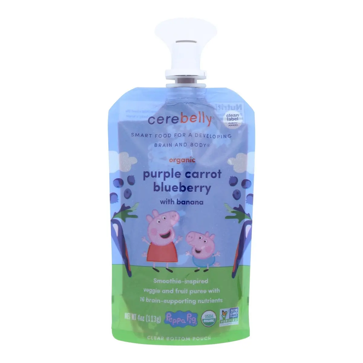 Cerebelly Smoothie Blueberry Banana, 4 Oz, Case Of 6 1