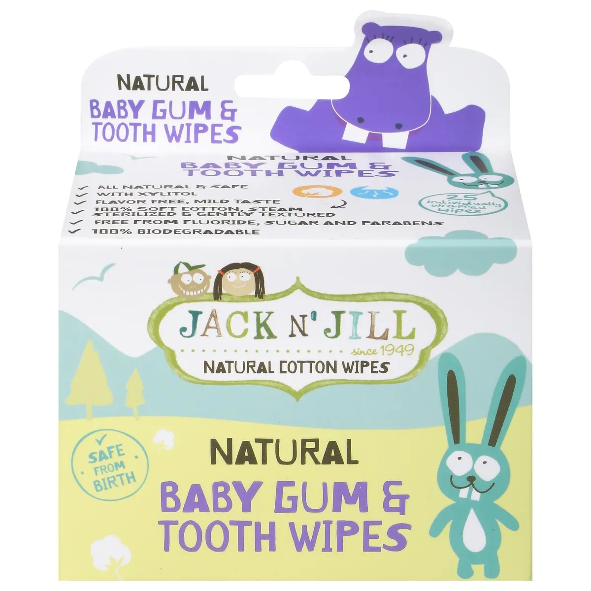 Jack N' Jill Baby Gum And Tooth Wipes - Pre-Moistened, 25 Wipes 1