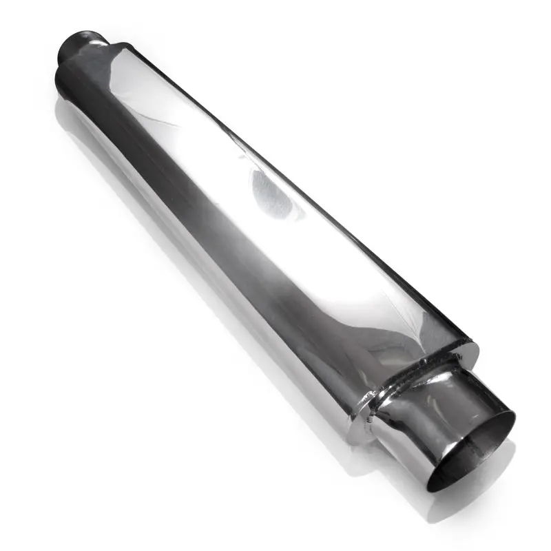 Stainless Works Smooth Oval Muffler – 24” Length, 2.5” Id Inlets (Dual-End) 1