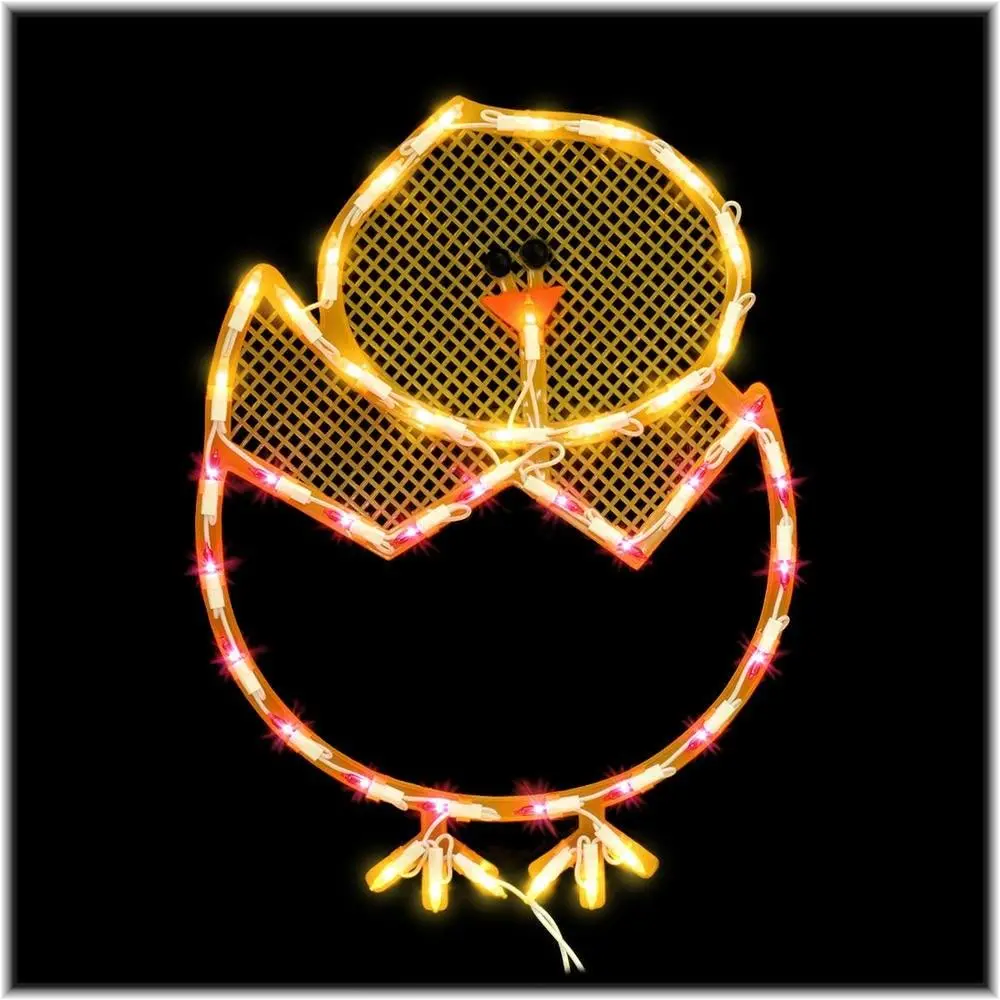 Lighted Hatching Baby Chick In Egg Easter Window Silhouette Decoration 2