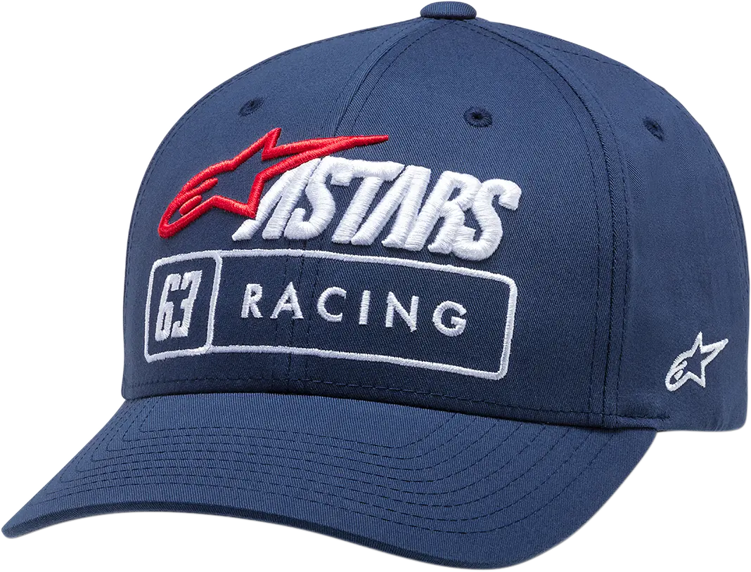 Alpinestars Formula Snapback Hat – Navy Blue, One-Size-Fits-Most Design 1