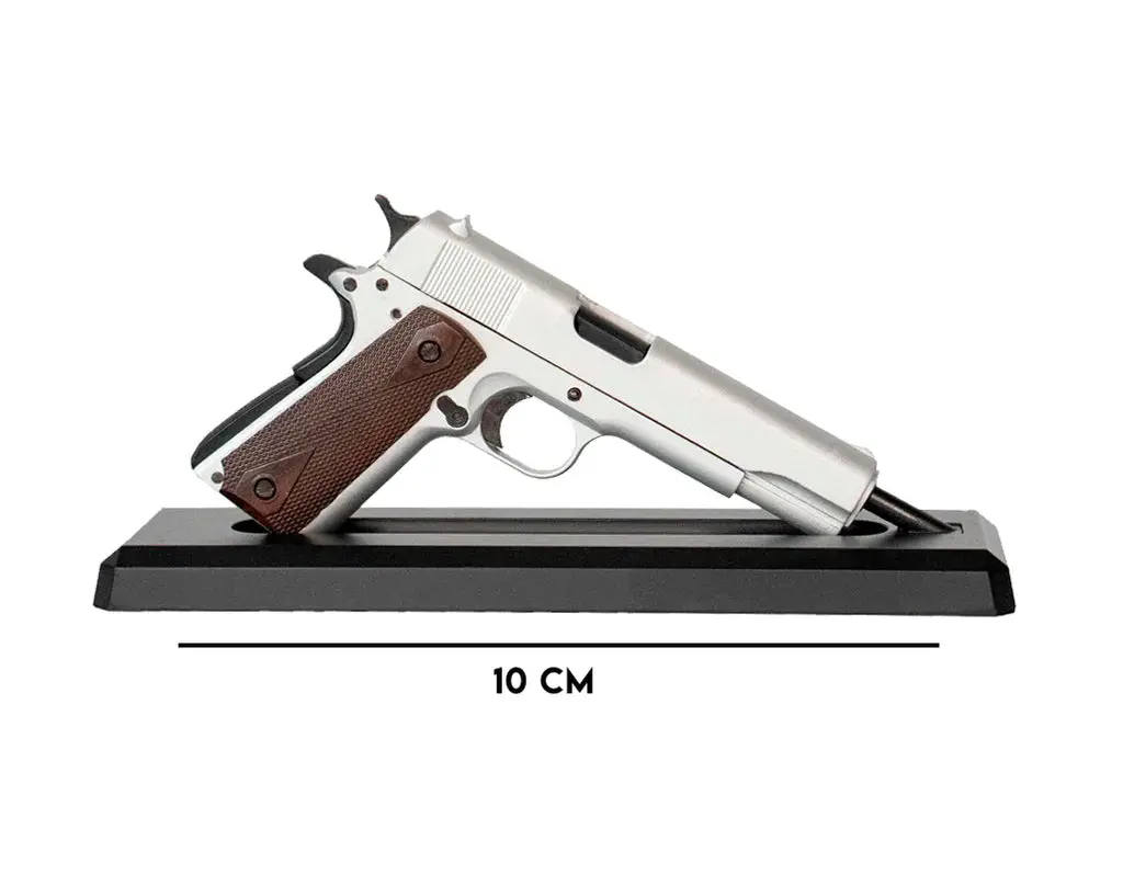 Miniature 1:2.5 Scale Model Mini 1911 Model Diecast Metal Building Kit - Silver 1