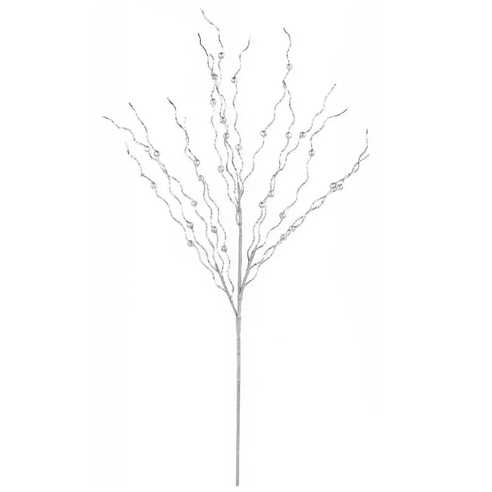 35" Glitter Curly Twig Floral Pick Spray 1