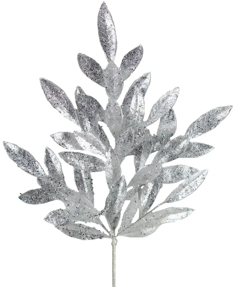 23.5" Silver Bay Leaf Spray 1
