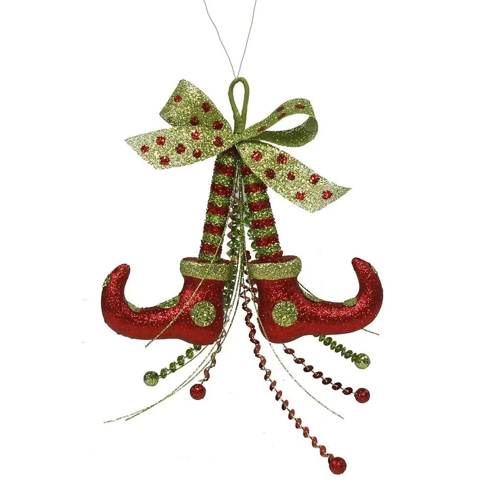 11" Glitter Foil Elf Leg Ornament 1