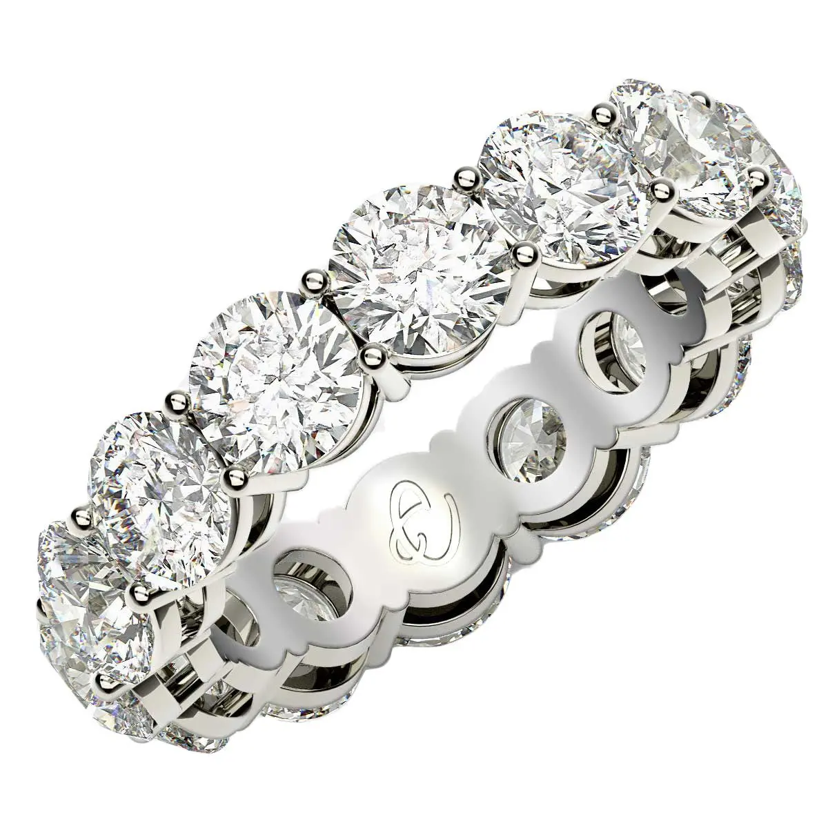 Round Cut Lab Grown Diamond Eternity Ring In 14K White Gold (6 Cttw Fg/Vs2) 1