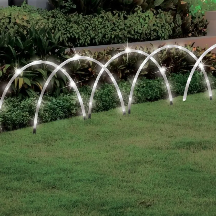 Set Of 5 Clear Lighted Arch Driveway Markers 1