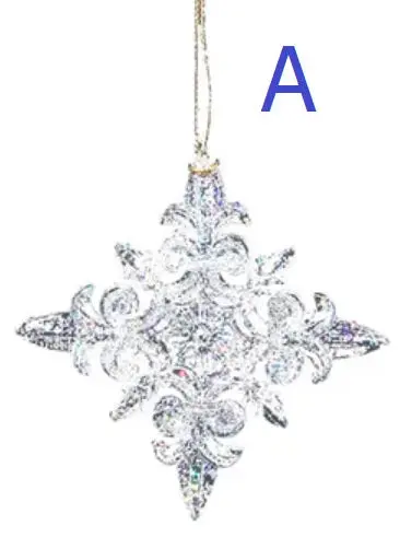 3.5" Acrylic Snowflake Ornament 2