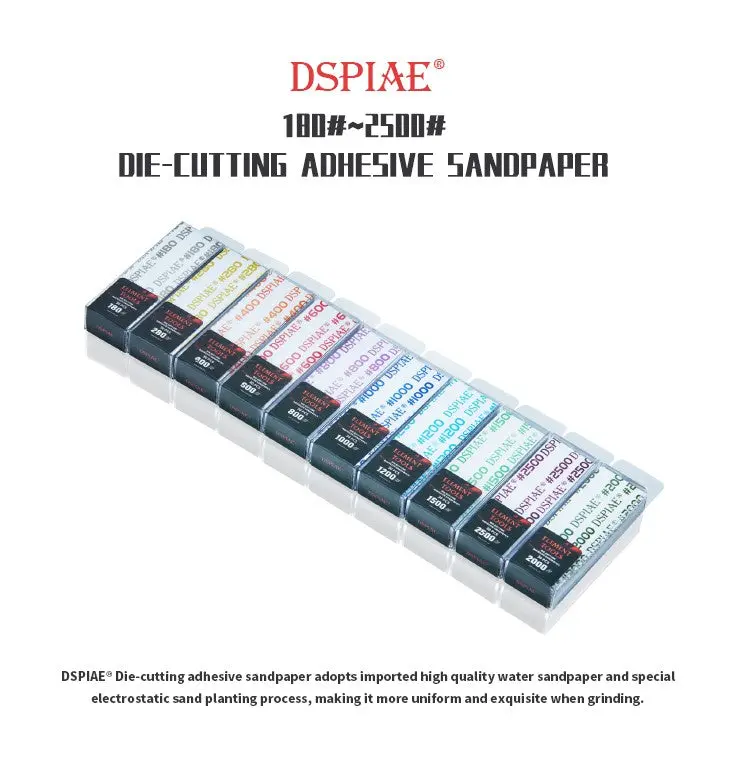 Dspiae 1000# Pre-Cut Adhesive Sandpaper (30Pcs) 1
