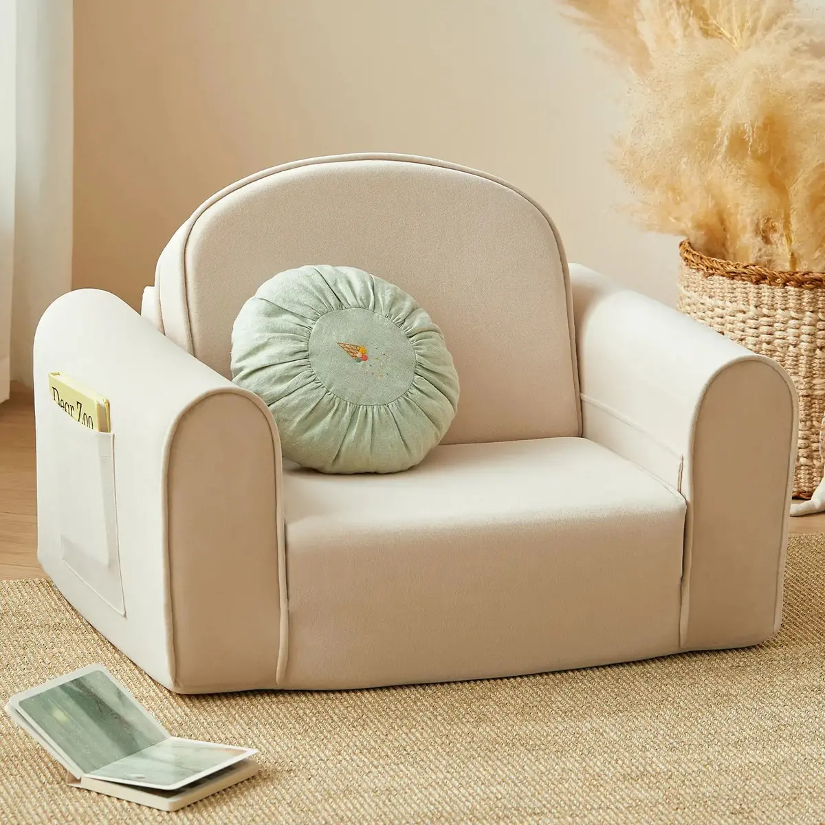 Tiny Land® Gentlesnug Kid Chair - Beige White 1