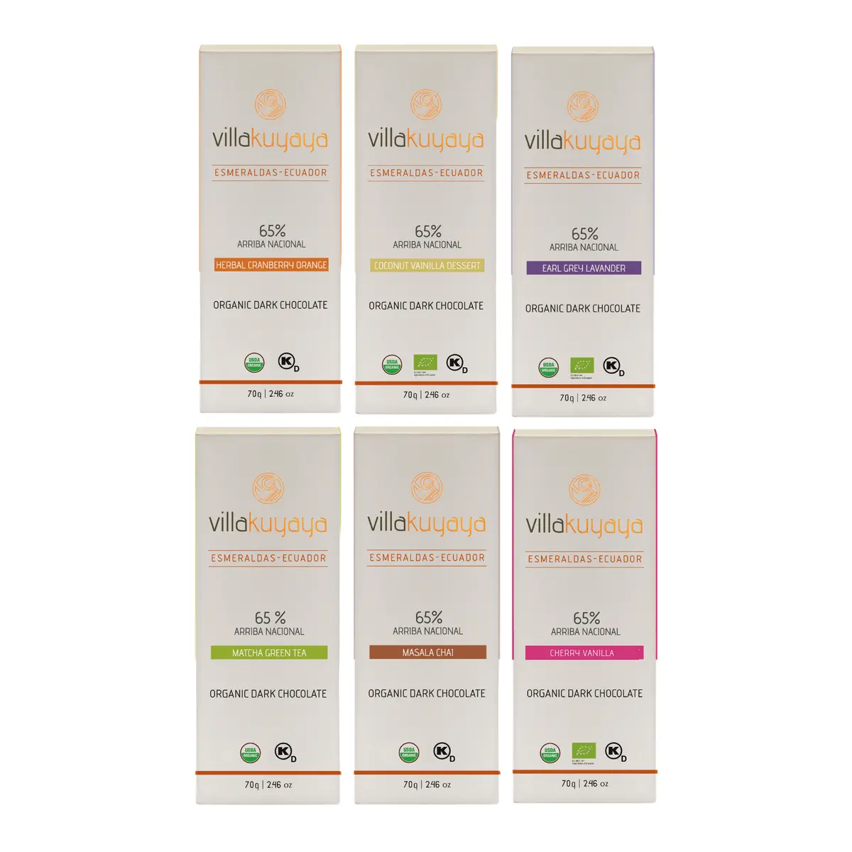 Villakuyaya Classic Tea Inclusion Collection, Organic Dark Chocolate, Pack Of 12 1