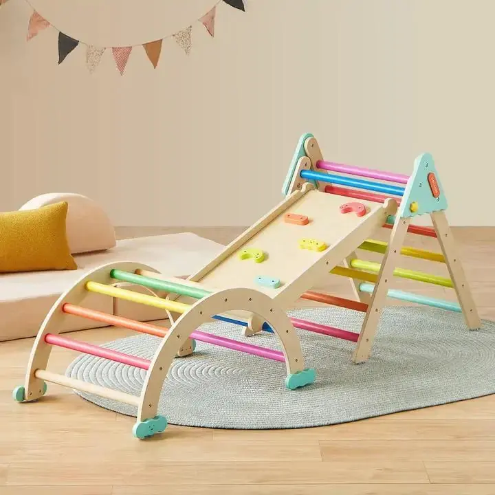 Tiny Land® 7-In-1 Rainbow Pikler Triangle Set 1