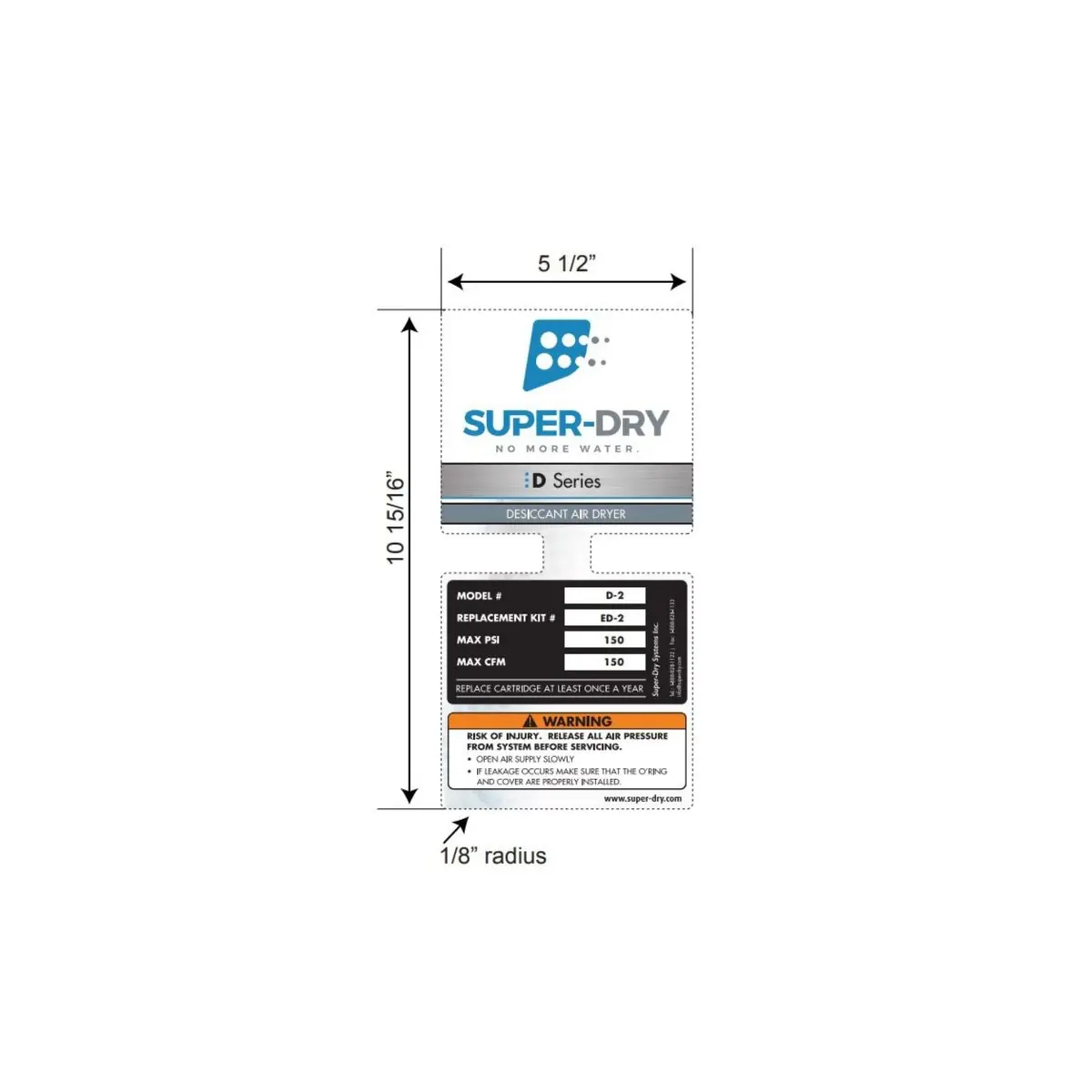 Sticker For D2 Super-Dry Air Dryer 1