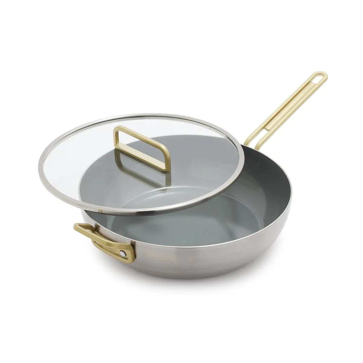Stanley Tucci™ Stainless Steel Ceramic Nonstick 6.5-Quart Essential Stanley Pan With Lid | Champagne Handle 1