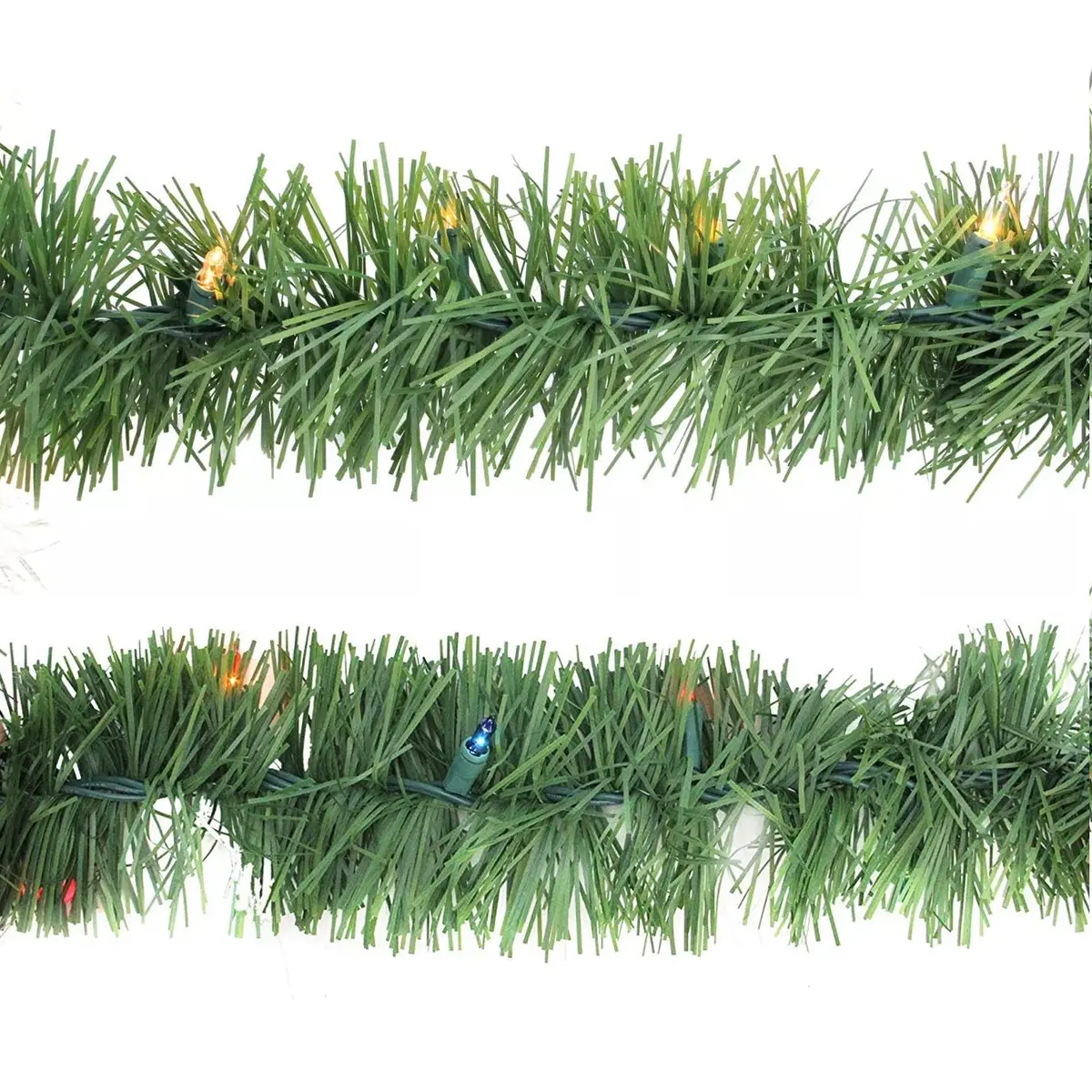 18' Pre-Lit Green Pine Artificial Christmas Garland 1
