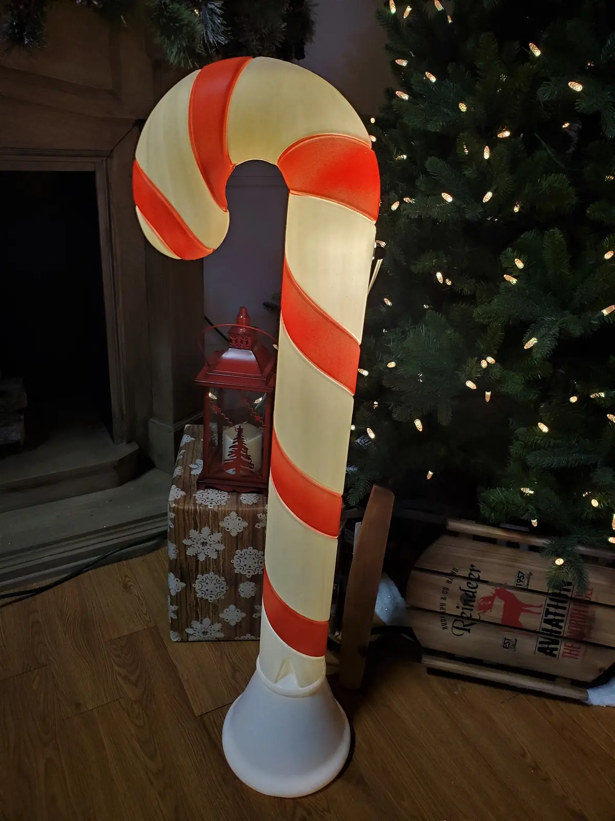40" Lighted Vintage Candy Cane Blow Mold Christmas Yard Decoration 1