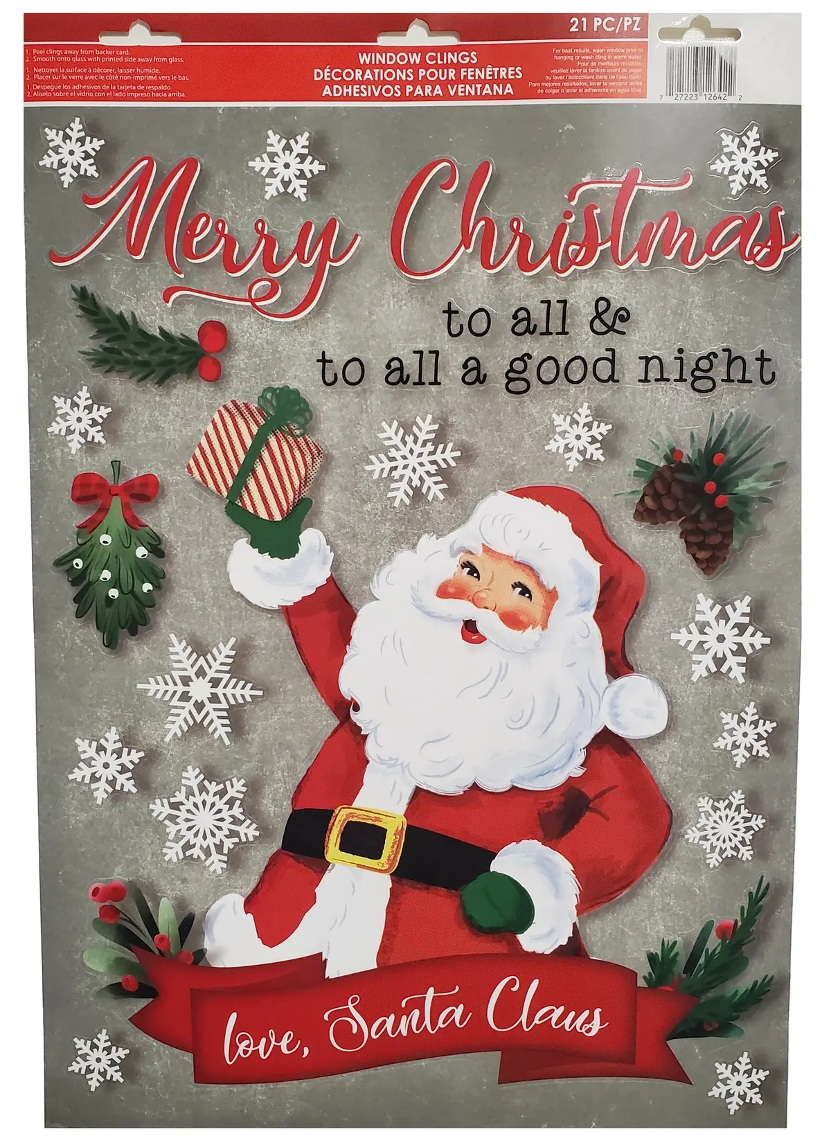 21 Pc. Vintage Christmas Window Clings 1
