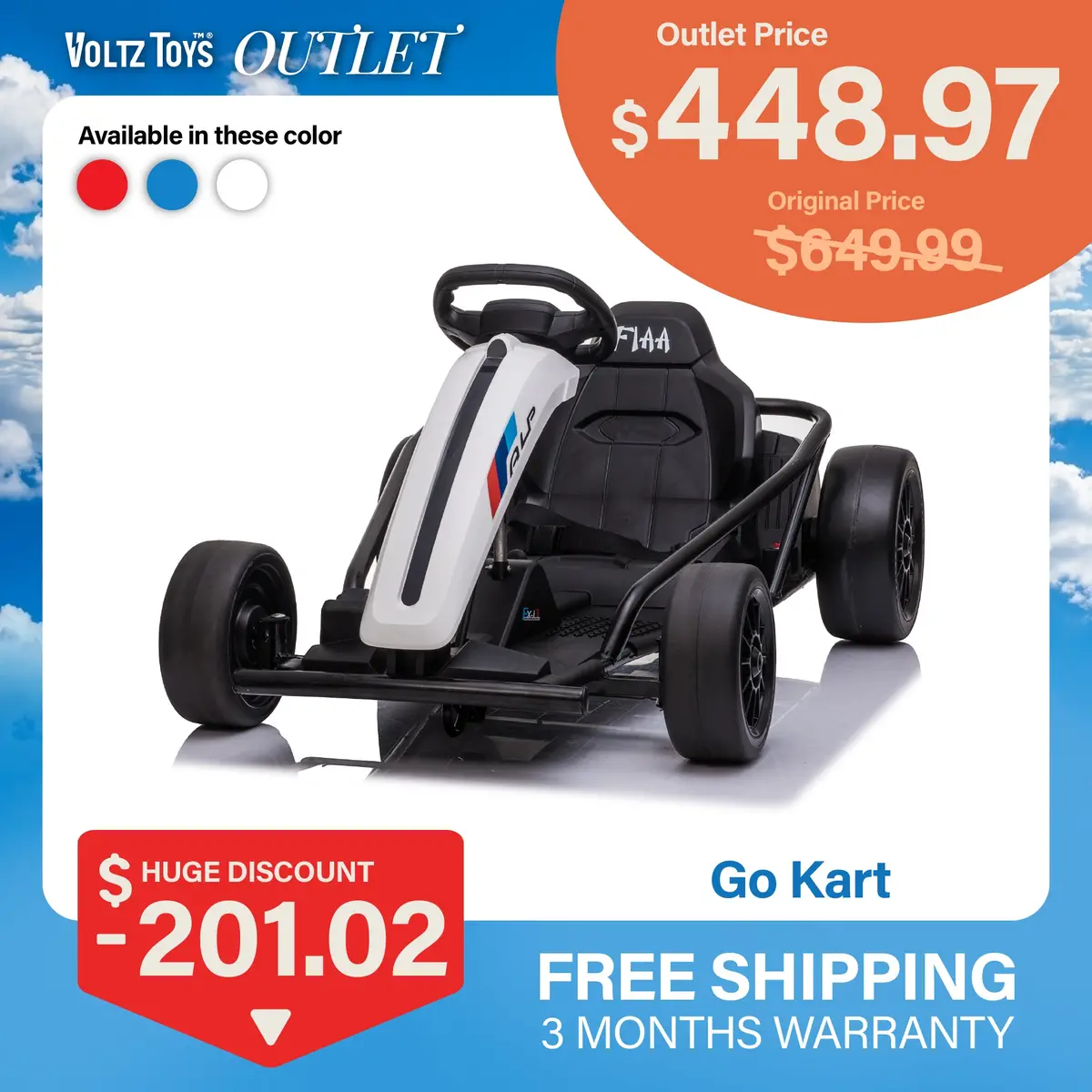 Go Kart 24V High-Speed Outdoor Racer Drifter With Seat Belt 1