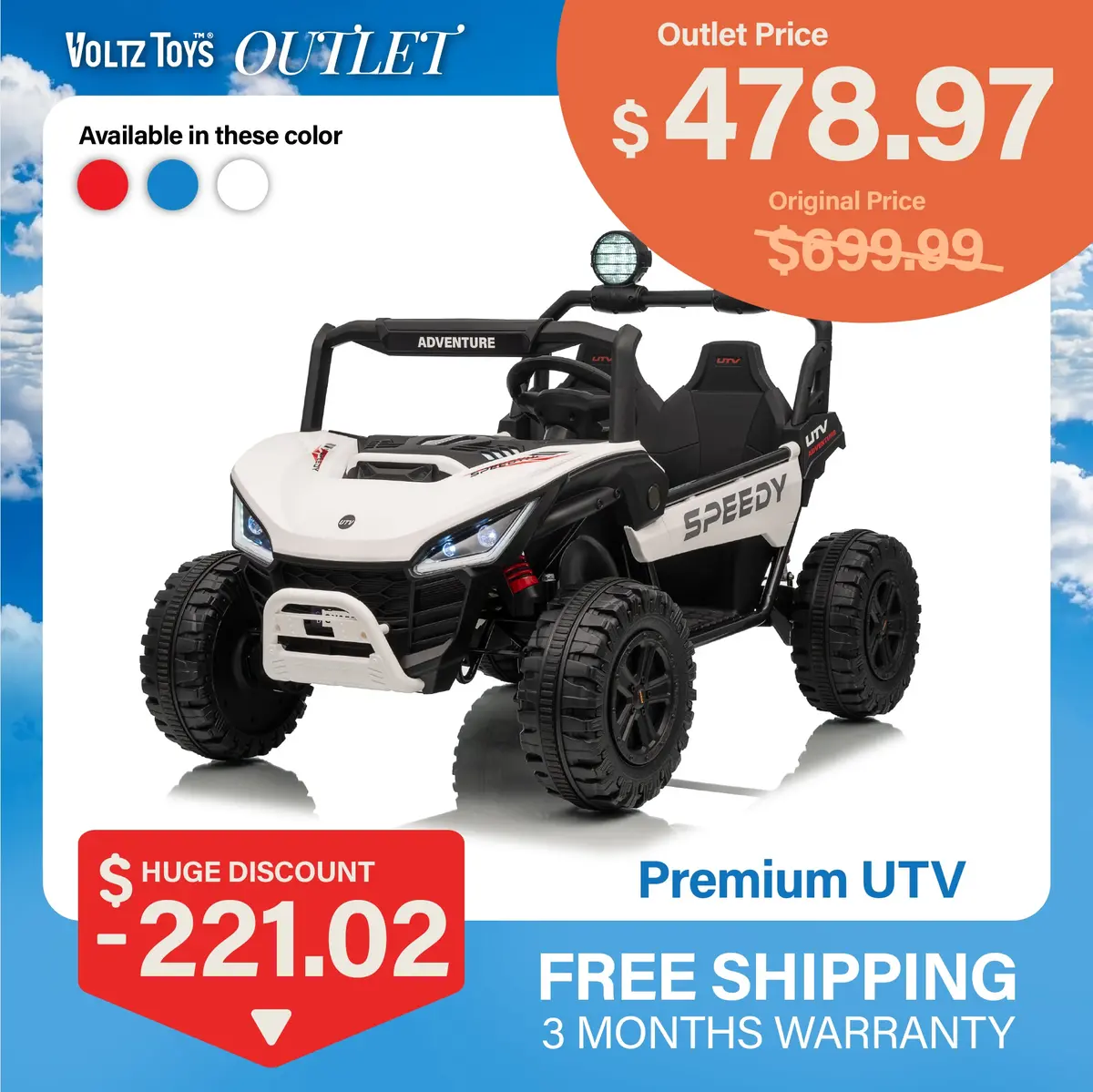 Premium 24V Kids Utv Ride-On – [Reinforced Metal Frame] | 2 Seater, Quad Motors 1