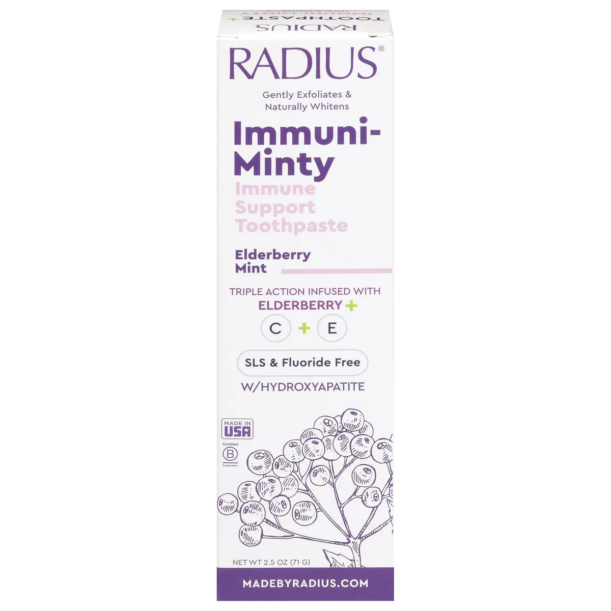 Radius Toothpaste Immune Adult Elderberry Mint - 2.5 Oz Each 1