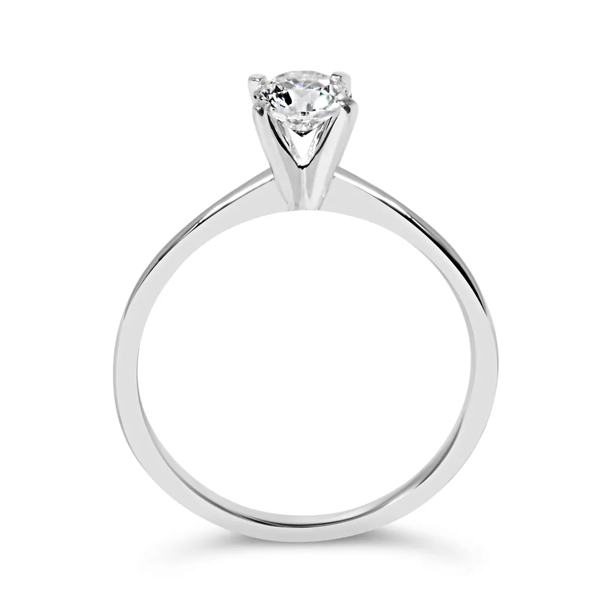 14K White Gold 1/2 Cttw Round Lab Grown Diamond 4 Prong Solitaire Engagement Ring (F-G Color, Vs2-Si1 Clarity) - Size 7 4